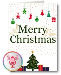 Weihnachtskarte Gold Stars - Aufnahme und Wiedergabe per Knopfdruck